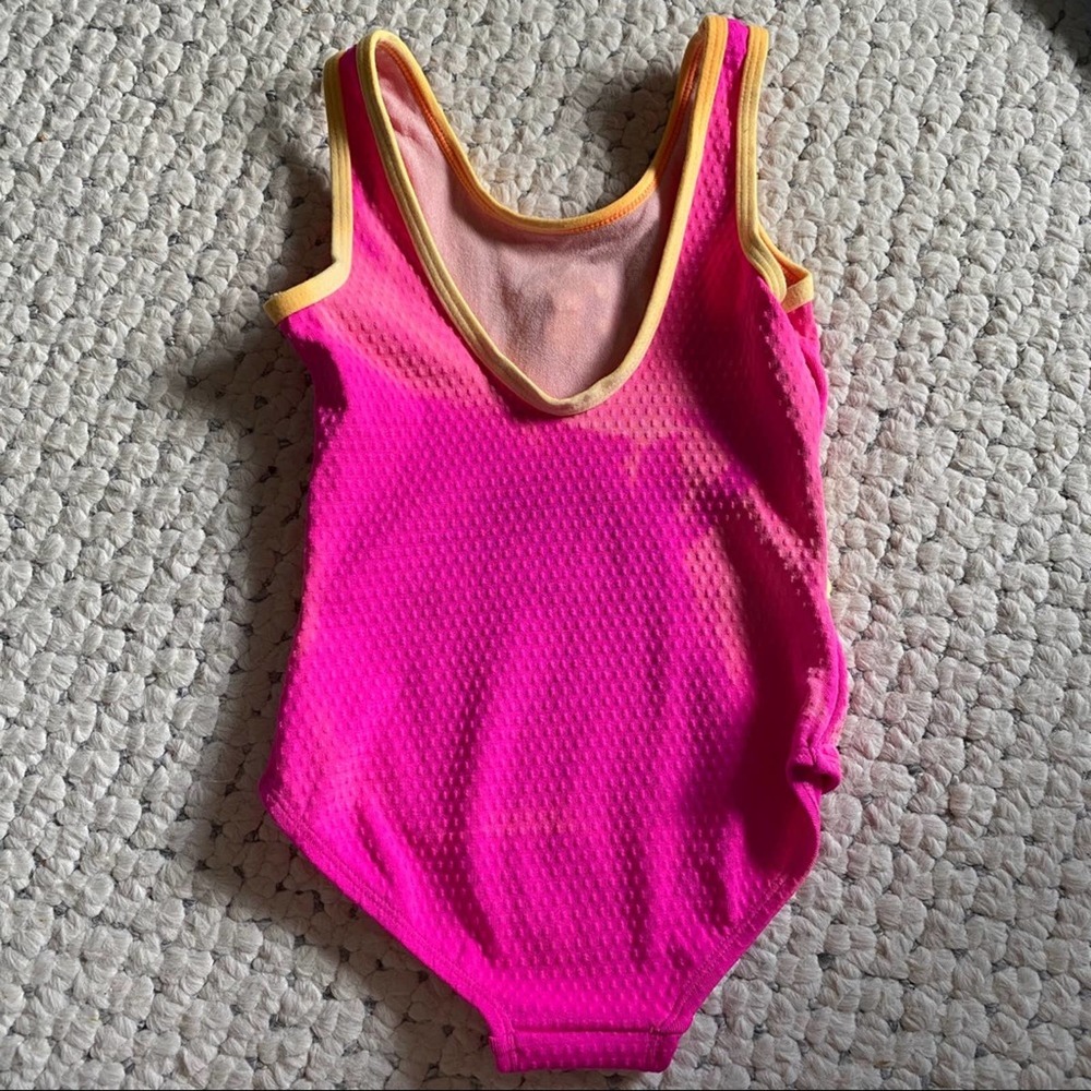 OshKosh B’Gosh Swimsuit 6x girls one piece neon pink FABRIC - Picture 2 of 9